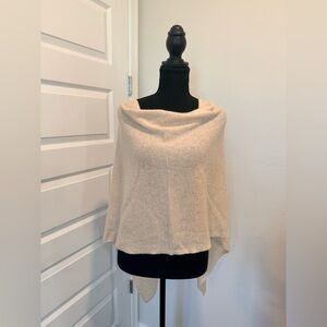Claudia Nichole 100% Cashmere Dress Topper Poncho - Cream / Ivory